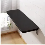 JEOBEST Klapptisch Wandklapptisch Esstisch Küchentisch Schreibtisch, Esszimmertisch, Wandmontiert, 80 x 30 x 1,6 cm schwarz