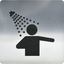 WC Symbole quadratisch selbstklebend - Edelstahl-Effekt , Duschraum