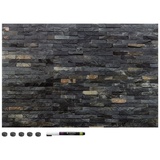 Navaris Magnettafel Memoboard Dark Bricks, 60 x 40 cm schwarz