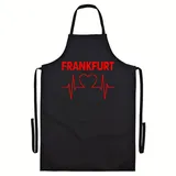 multifanshop Grillschürze - Frankfurt - Herzschlag - Druck rot - Schürze