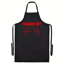 multifanshop Grillschürze - Frankfurt - Herzschlag - Druck rot - Schürze