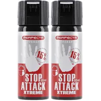 Perfecta Pfefferspray Stop Attck Extreme, Tierabwehrspray 50 ml, Abwehrspray ideal zur Selbstverteidigung von Tieren, 5 m Sprühweite (Packung mit 2)