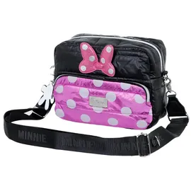 Disney Minnie Maus Air-Padding IBiscuit Schultertasche, Schwarz