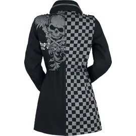 Rock Rebel by EMP Damen schwarz/graue Jacke mit Nieten und Print S - S