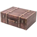 HMF Holzkoffer Vintage 44 x 32 x 16 cm 16-tlg. braun