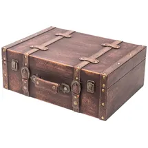 HMF Holzkoffer Vintage 44 x 32 x 16 cm 16-tlg. braun