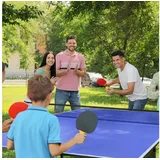 sportnow Tischtennisplatte Tischtennistisch in Viertel Klappbar mit 3 Bällen,