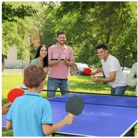 sportnow Tischtennisplatte Tischtennistisch in Viertel Klappbar mit 3 Bällen,