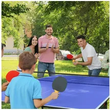 sportnow Tischtennisplatte Tischtennistisch in Viertel Klappbar mit 3 Bällen,