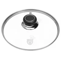 Gräwe Topfdeckel, DE020 mit Edelstahlring, aus Glas, mit Kunststoffknauf und Dampfventil, Ø 20 cm