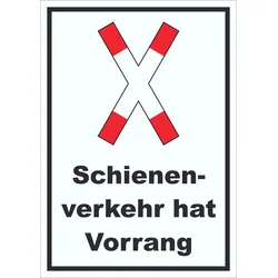 Schild Vorrang Schienenverkehr A3 (297x420mm)