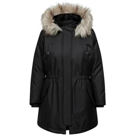 ONLY CARMAKOMA Womens Carirena Parka Coat OTW Anorak, Black, S-42/44, Schwarz, 42-44 Große Größen - 42-44 Große Größen