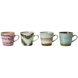 HKliving Cappuccino Tassen 0,33 l Mehrfarbig 4 St.