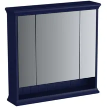 Vitra Valarte LED-Spiegelschrank 78 cm 3 Türen stahlblau, lackiert