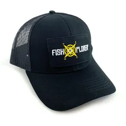 TRUCKER CAP SCHWARZ mit 1 FishXplorer-Patch SCHWARZ ADULTE