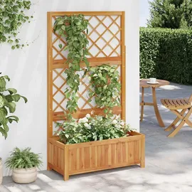 vidaXL Hochbeet mit Spalier 85 x 38 cm Massivholz Braun