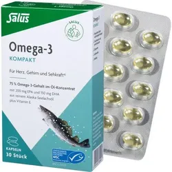 OMEGA-3 KOMPAKT aus reinem Alaska-Seelachsöl Salus 30 St
