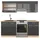 Vicco Küchenzeile R-Line 200 cm Anthrazit Hochglanz/Eiche
