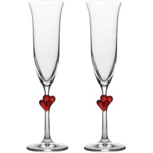 Stölzle Lausitz L'Amour Sektkelch mit roten Herzen 175 ml 2 Stück