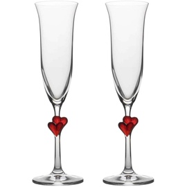 Stölzle Lausitz L'Amour Sektkelch mit roten Herzen 175 ml 2 Stück