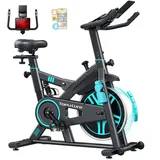 Toputure [2026 Aktualisiert] Heimtrainer Ergometer mit APP & Pulsgurt, Leiser Magnetwiderstand Hometrainer (<20dB), 15kg Schwungrad, Stoßdämpfung, Bis 160KG, LCD-Display