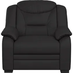 Sessel COTTA "Marcus", schwarz, B:97cm H:99cm T:99cm, 64% Polyurethan, 25% Polyester, 11% Baumwolle, Sessel, Sessel im klassischen Design mit hoher Rückenlehne