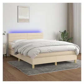 vidaXL Boxspringbett 140 x 200 cm Creme