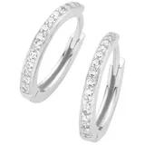 Luigi Merano Paar Creolen mit Brillanten, Gold 585 silberfarben