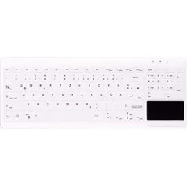 Cherry Active Key desinfizierbare Tastatur mit Nummernfeld und Touchpad, vollversiegelt, weiß, USB, DE (AK-C7412F-GUS-W/GE)