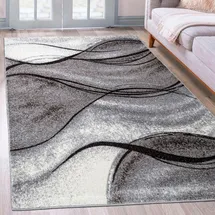 OTTO home Teppich OTTO HOME "Tritom" Gr. 6, grau, B:200cm H:9mm L:300cm, Kunstfaser, Teppiche, Teppich, mit besonders weichem Flor, Kurzflor, modernes Wellen Muster