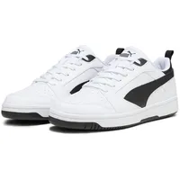 Puma Rebound V6 Low Sneaker, White Black Black, 44.5 EU