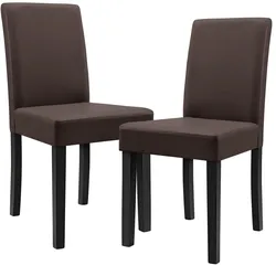 Esszimmerstuhl Hamburg 2er Set Kunstleder Braun