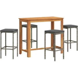 vidaXL Gartenbar Set 5-tlg. Grau