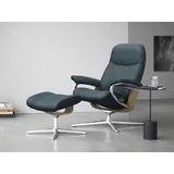 Stressless Stressless® Relaxsessel »Consul«, mit Cross Base, Größe S, M & L, Holzakzent Eiche, blau