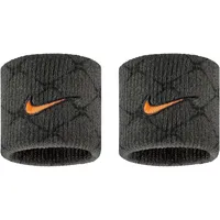 Nike Dri-Fit Swoosh Classic Printed Schweißbänder Tennis Fitness Running Handgelenkbänder, Anthracite/Black/Total Orange, One Size