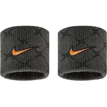 Nike Dri-Fit Swoosh Classic Printed Schweißbänder Tennis Fitness Running Handgelenkbänder, Anthracite/Black/Total Orange, One Size