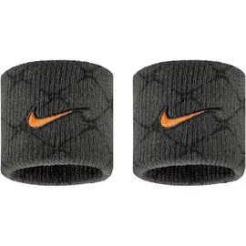 Nike Dri-Fit Swoosh Classic Printed Schweißbänder Tennis Fitness Running Handgelenkbänder, Anthracite/Black/Total Orange, One Size