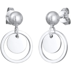 Elli Kreis Rund Plättchen Geo Trend 925 Silber Ohrringe   Damen 