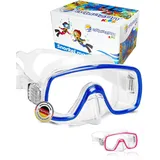 Aquazon Kinder Taucherbrille, Tauchmaske, Tauchermaske Fun, für 3-7 Jahre, blau transparent