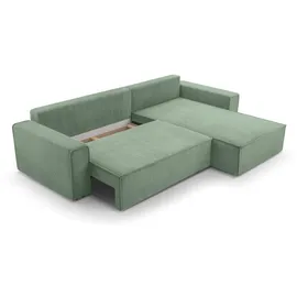 ax living Eckcouch Cord 2-Sitzer Salbeigrün