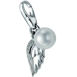 Giorgio Martello Milano Charm Flügel und Perle, Silber 925 Onesize Damen