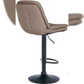 CLP Barhocker Laurel Stoff taupe/Metall matt schwarz