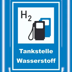 HB-Druck Wasserstofftankstelle Aufkleber A3 (297x420mm)