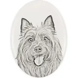 Australian Terrier - Gedenktafel mit einem Foto eines Hundes, Grabplatte mit Druck, personalisierte ovale Platte der Marke Art-Dog