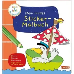 CARLSEN 9783551189738 Spiel & Spaß für KiTa-Kinder: Mein buntes Sticker-Malbuch