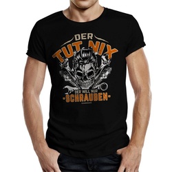 Rahmenlos T-Shirt Das Geschenk für Schrauber: Der tut nix, der will nur Schrauben schwarz L