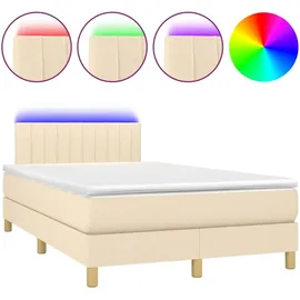vidaXL Boxspringbett 120 x 200 cm Creme
