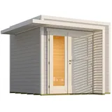 Weka Gartenhaus Amberley 2,50 x 2,50 m Grau-Weiß