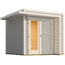 Weka Gartenhaus Amberley 2,50 x 2,50 m Grau-Weiß