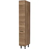 Nobilia Apothekerschrank Structura, Eiche, Metall, Holzwerkstoff, 5 Fächer, nur wie online abgebildet bestellbar, 30x216.6x58 cm, Blauer Engel, Pefc, Goldenes M, Made in Germany, DGM-Klimapakt, Küchen, Küchenmöbel, Küchenschränke, Apothekerschränke